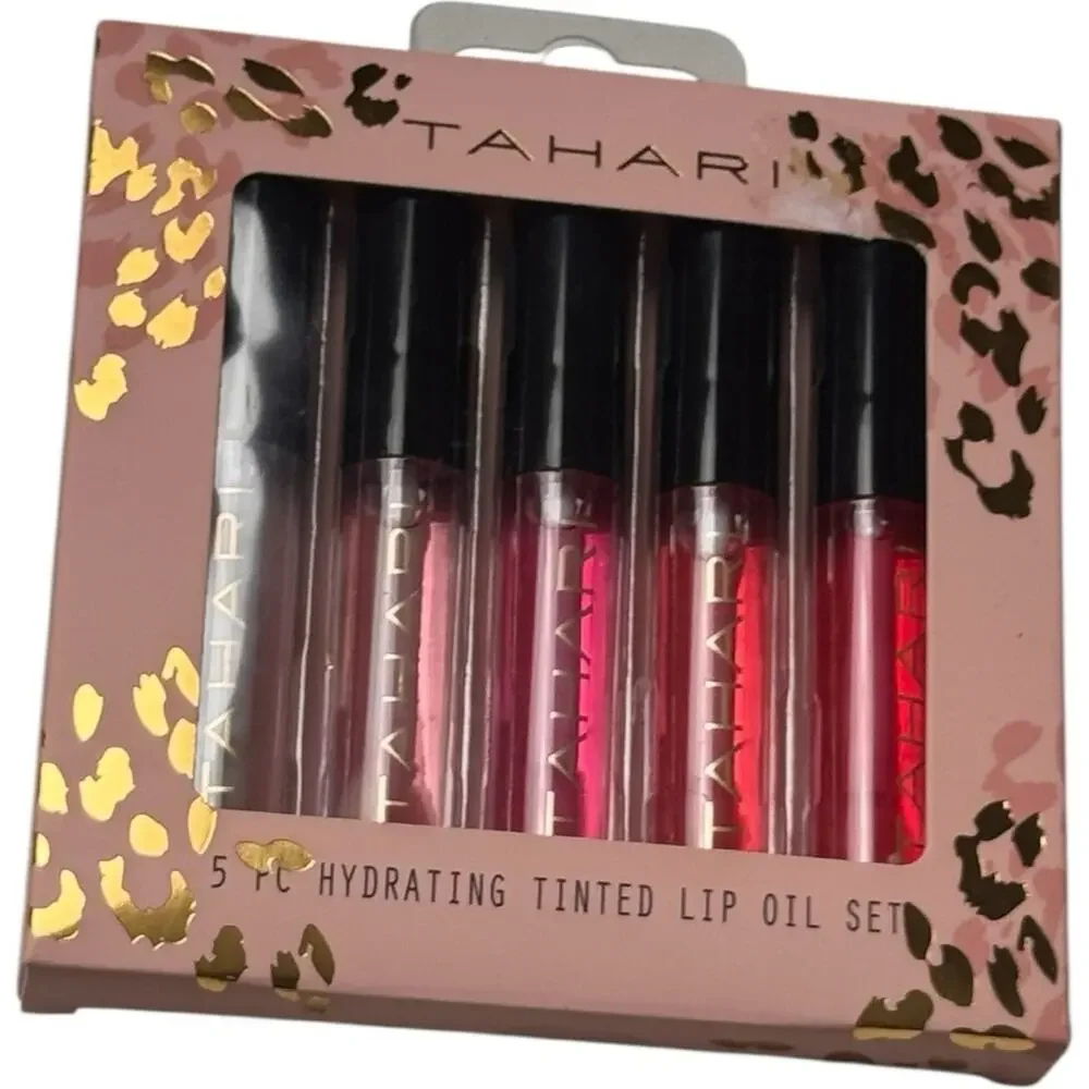Tahari Hydrating Five Piece  Tinted Lip Oil Set New in Box